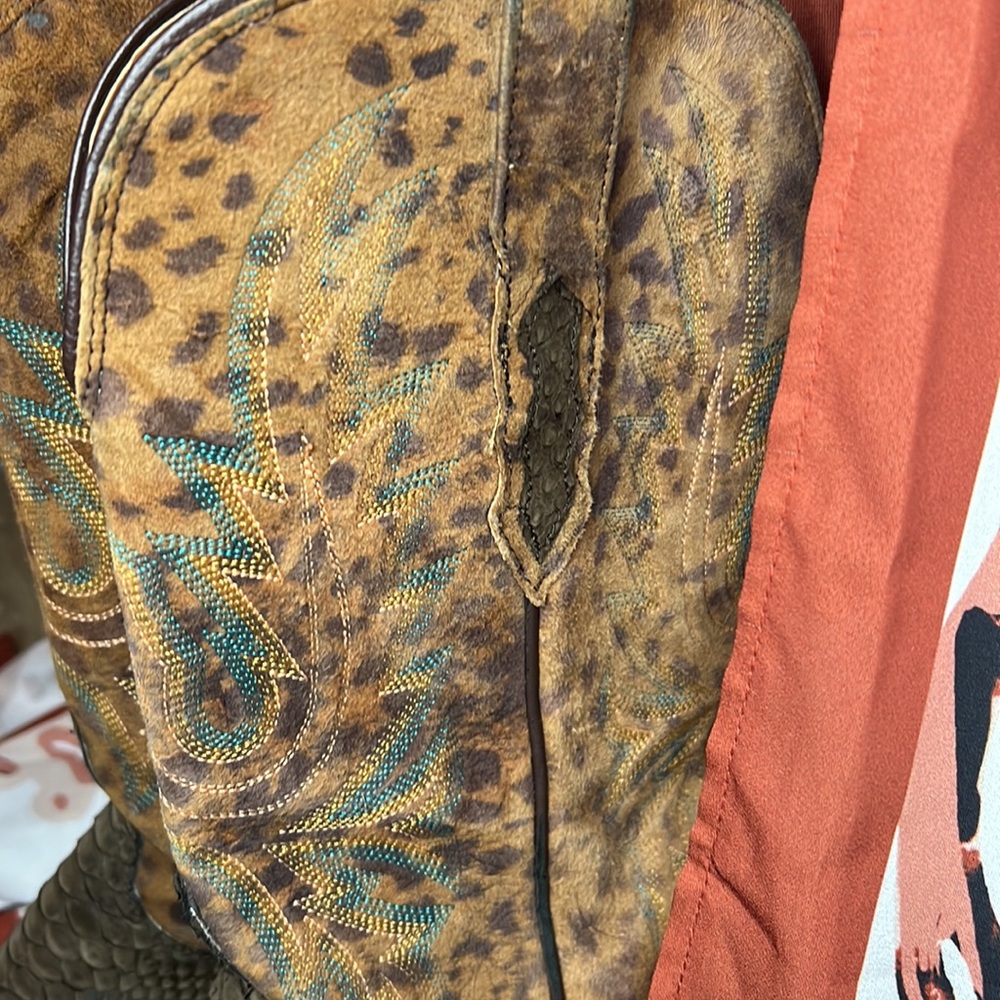 Leopard Print Python Boots - image 4